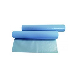 DRAPS D'EXAMENS LAIZE 50CM 50 FMTS DE 114CM OUATE BLEUE PLASTIFIEE GAUFRÉS COLLÉS PRÉDÉCOUPE LONGUE