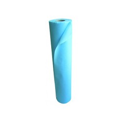 DRAPS D'EXAMENS LAIZE 75CM 150 FMTS DE 38CM LAIZE EXTRA LARGE OUATE BLEUE PLASTIFIEE GAUFREE COLLEE