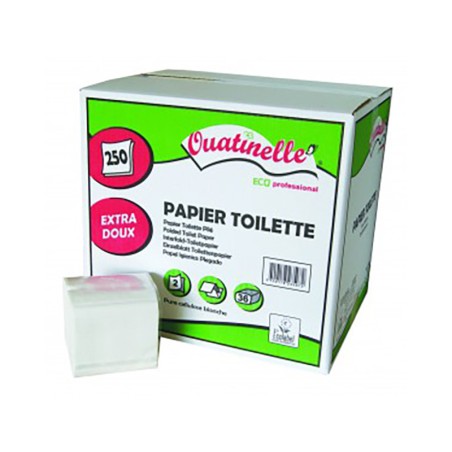 PAPIER TOILETTE ECOLABEL PAQUETS PLIES OUATE PURE CELLULOSE 2PLIS