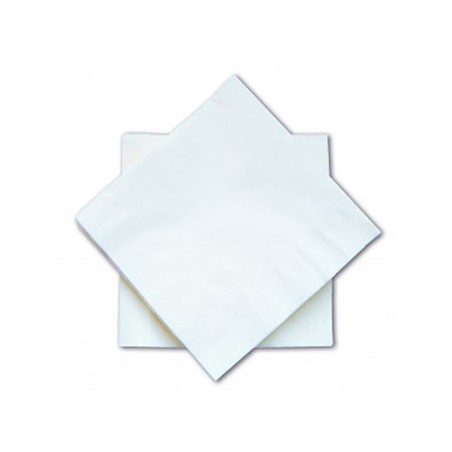 SERVIETTES BLANCHES FORMATS 40X40CM 2 PLIS PURE CELLULOSE LISSE