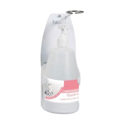 SUPPORT MURAL POUR FLACON AVEC POMPE - COMMANDE AU COUDE