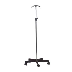 PORTE-SÉRUM 320 2 CROCHETS - BASE ABS NOIR